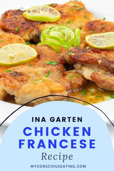 Chicken Francese on a plate Chicken Francaise Recipe, Chicken Francese Recipe, Chicken Francaise, French Chicken Recipes, Ina Garten Chicken, Chicken Francese, Buttered Noodles, Turkey Dishes