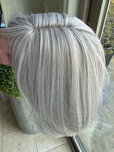 Till Style White Grey Hair Toppers for Women / Layered /bangs/ Holiday Hairstyle - Etsy Layered Bangs, Hair Toppers For Women, Grey Curly Hair, Grey White Hair, Silver Blonde Hair, Pony Style, Silver Blonde, Growing Out Short Hair Styles