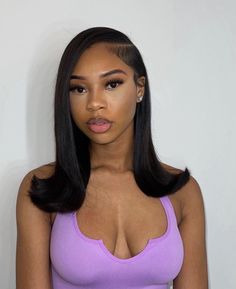 Side Swoop Bob Wig, Sidepart Hairstyle Women, Side Part Bang Wig Black Women, Sew In Ideas, Black Straight Side Part Wig, Black Side Part Wig Straight, Side Part Jet Black Wig, Quick Weave Hairstyles, Natural Curls Hairstyles