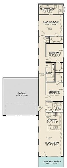 the floor plan for a two story house with an attached garage and living room area