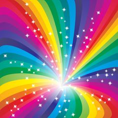 an abstract rainbow background with stars