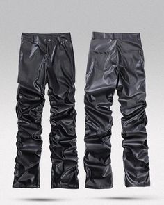 * Black pu leather pants "Saga" are in Asian size: Please choose at least one size larger than your usual size. Check the size guide for more details. Stand Out with the Black PU Leather Pants "Saga" Embrace a bold, futuristic look with the black PU leather pants. These pants are perfect for those who aren't afraid to push the limits of streetwear fashion. The sleek, high-gloss finish adds a touch of modernity, while the slim fit creates a silhouette that’s both edgy and refined. Whether you're Faux Leather Pants For Streetwear, Fitted Faux Leather Pants For Streetwear, Faux Leather Trousers For Streetwear, Trendy Fitted Leather Pants For Streetwear, Trendy Black Pants For Cosplay, Black Faux Leather Alternative Bottoms, Edgy Faux Leather Streetwear Pants, Alternative Style Black Faux Leather Bottoms, Edgy Faux Leather Pants For Streetwear