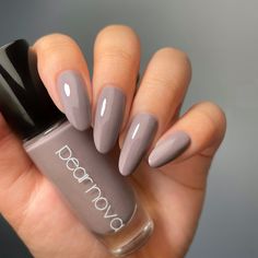 Muted purple-grey creme 10 ml | .34 oz Vegan, Cruelty Free & 10 Free No toluene, formaldehyde, formaldehyde resin, camphor, DBP, xylene, parabens, fragrances, phthalates or animal ingredients Swatches @bycheznails Lavender Grey Nails Acrylic, Pastel Nail Colors Fall, Fall Nugenesis Colors, Light Purple Gray Nails, Round Grey Nails, All Nail Colors, Nails Color Trends Right Now, Grey Lavender Nails, Grey Purple Nails Design