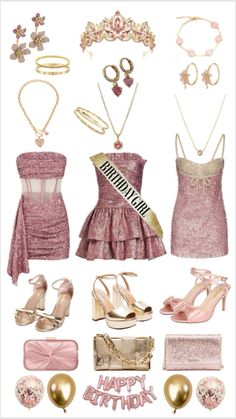 16 Birthday Outfit Ideas Sweet 16, 15 Birthday Dresses, 18th Birthday Party Outfit, Pink Outfits Aesthetic, Sweet 16 Outfits, 18th Birthday Outfit, 16th Birthday Outfit