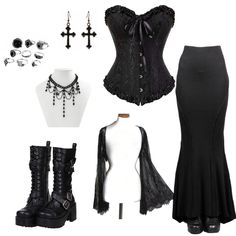 Gothic Formal Outfit, Gothic Academia Aesthetic Outfits, Romantic Goth Style, Vamp Goth Outfit, Gothic Vampire Outfit, Vampire Goth Outfits, Gothic Outfit