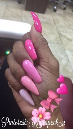 Follow Cali Yatta for more ❤️ Acrylic Nails Natural, Manicure Gel, Nail Art Ombre, Super Nails, Pink Nail Designs, Pink Acrylic Nails, Acrylic Nail Art, Gorgeous Nails, Stiletto Nails