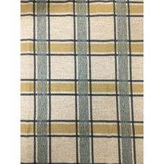 a plaid fabric with yellow and blue stripes