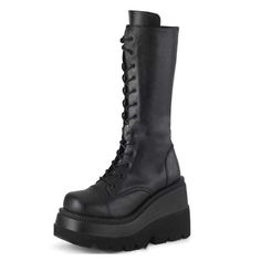 Upper Material: Artificial PUSole material: polyurethaneApplicable gender: femaleStyle: Europe and AmericaToe shape: round headHeel shape: Wedge heelHeel height: flat heelPopular boots: Knight bootsPopular elements: thick bottomFunction: Increase Punk Platform Boots, Rubber Shoes For Women, Platform Boots Women, Platform Boots Chunky, Boots Comfortable, Popular Boots, White Casual Shoes, Buy Boots, Black Punks