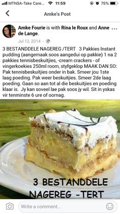 an image of a piece of cake on a plate with the caption 3 bestandle nagere - tert