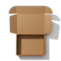 an open cardboard box on a white background