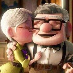 an older man and younger woman are kissing in the animated movie, mr beane's