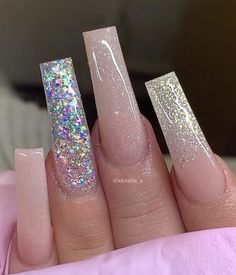 Luv Nails, Acrylic Nail Designs Coffin, Fake Nails Designs, Diy Acrylic Nails, White Acrylic Nails, Long Acrylic Nails Coffin, Long Square Acrylic Nails, Bling Acrylic Nails, Clear Nails