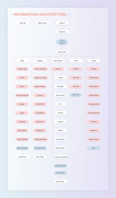 the information architecture diagram is shown in pink and blue