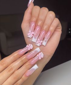 Sweet 16 Nails, 16 Nails, Nails Painting, Cute Pink Nails, Long Acrylic Nails Coffin, Acrylic Nails Coffin Pink