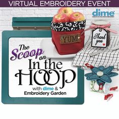 an advertisement for the scoop in the hoop embroidery and embroiderry event