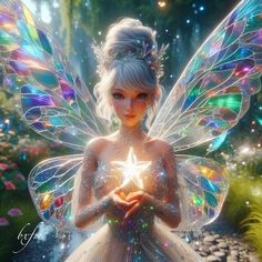 a fairy holding a star in her hands