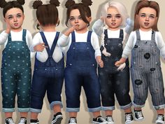 Pinkzombiecupcakes' Cozy Denim Winter Overalls For Toddlers(Toddler SP) Winter Overalls, Mods Sims 4, Sims 4 Toddler Clothes, Los Sims 4 Mods, Sims Baby, Sims 4 Game Mods