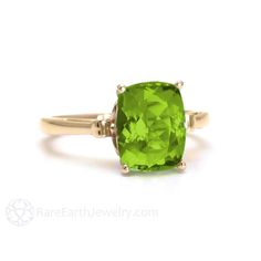 Luxury Peridot Three-stone Rings, Luxury Peridot Birthstone Ring, Push Gifts, Peridot Color, Green Gemstone Ring, Faceted Gems, Right Hand Rings, August Birthstone Jewelry, Peridot Ring