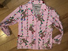 sock monkey Nick & Nora Christmas flannel pajama top Pink Candy Canes M | eBay Nick And Nora, Christmas Flannel, Sock Monkey, Flannel Pajamas, Pink Brand, Candy Canes, Christmas Fabric, Sleepwear Robe, Pajama Top