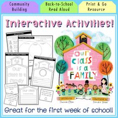 an interactive activity for the first week of school with pictures and text that reads,