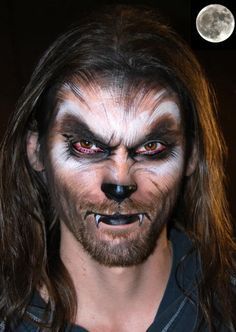 Possible Fenris Ulf or Wolf makeup Werewolf Makeup, Easy Halloween Face Painting, Wolf Makeup, Werewolf Costume, Dekorasi Halloween