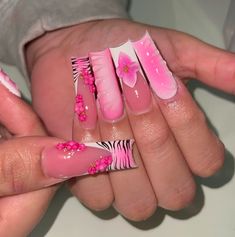 Japanese Nails Designs, Duck Acrylic Nails, Long Pretty Nails, Nessa Nails, Slay Nails, Vacay Nails, Acrylic Nails Pink, Long Acrylic Nail, Acrylic Nail Shapes