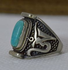 Handmade Tuareg Moroccan Silver Color African Berber Ethnic Ancient Ring -Ancient Bronze Wedding Ring Stunning Ring Women Gift Dear Collector, if you are a fan of old and rare jewelry, I advise you to buy them now. You can display or add them to your collection of unique traditional jewelry. Product Measures: Condition:   Excellent Condition Metal:         Bronze Note - please see photo for more details. Shipping: Shipping time takes 21 to 30 business days. it may take a longer time to arrive in Traditional Carved Ceremonial Rings, Traditional Carved Rings For Ceremonial Occasions, Traditional Carved Rings For Wedding, Bohemian Engraved Turquoise Ring For Gift, Vintage Handmade Rings For Ceremonial Occasions, Engraved Bohemian Turquoise Ring, Bohemian Carved Wedding Ring, Traditional Handmade Turquoise Ring, Traditional Adjustable Turquoise Ring