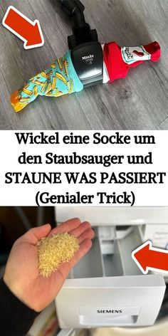 an image of a person holding food in their hand with the words wickel eine socke um den staubauer und stauer und stauen was passerit ger