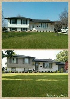 two pictures of the same house in different locations