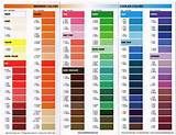 the color chart shows different shades of paint