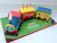 a birthday cake made to look like a train