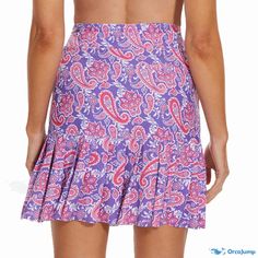 Orcajump - Knee-Length Skirt with Golf, Tennis, Casual, and Pickleball Capabilities and Pockets Pink Leaves, Knee Length Skirt, Pickleball, Knee Length, Tennis, Casual Outfits, Golf, Skirt, Pink