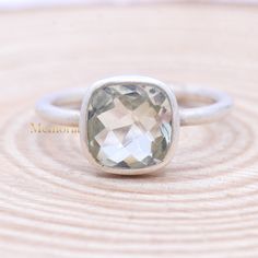 Silver Green Amethyst Gemstone Ring- Solid 925 Sterling Silver Ring For Women- Personalized Gift For Her- Rings- Women Ring- Birthday Gift Gemstone Details: ✦ Gemstone: Green Amethyst, Peridot, Amethyst, Citrine, Garnet, Iolite, Rose Quartz, Lemon Topaz, Smokey Quartz ✦ Gemstone Type: Natural ✦ Gemstone Shape: Cushion ✦ Gemstone Color: Green ✦ Gemstone Cut: Faceted ✦ Number of Gemstones: 1 ✦ Gemstone Grade: Excellent METAL DETAILS : ✦ Metal: 925 Sterling Silver ✦ Metal Plating: Silver/ Yellow Go Green Amethyst Ring, Bezel Set Ring, Gold Armband, Birthday Ring, Boho Green, Ring Boho, Quartz Rose, Green Gemstones, Green Amethyst