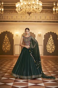 Buy Designer Green Color Sequence Embroidered Work Lehenga Choli Dark Green Lehenga Choli, Dark Green Lehenga, Bridesmaid Lehengas, Lehenga Bridesmaid, Lehenga Bridal, Outfits Indian, Wedding Lehengas, Party Wear Lehenga Choli