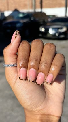 Cheetah Acrylic Nails, Opi Gel Nails, Cheetah Nails, French Tip Nail Designs, Short Square Acrylic Nails, Short Acrylic Nails Designs, Pink Acrylic Nails