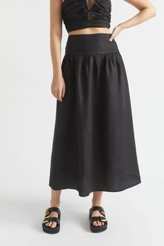 Core Linen Gathered Maxi Skirt Easy Outfit, Seed Heritage, T Shirt Costumes, Linen Skirt, Skirts Online, Shirt Skirt, Costume Dress, Simple Outfits