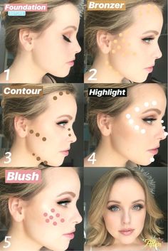 Amazon.comdoing makeup Eyeshadow Looks For Hazel Eyes Step By Step, Makeup Tutorial Bronzer, Bronzer Tutorial, Face Contouring Makeup, Makeup Order, Makeup Training, Artist Tips