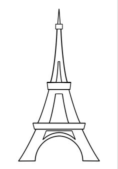 the eiffel tower in black and white, it is very easy to draw