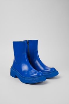 Vamonos  by Camper Blue Outdoor Boots With Rubber Sole, Blue Boots With Rubber Sole, Blue Low-top Boots With Rubber Sole, Blue Round Toe Rain Boots, Blue Ankle-high Boots With Leather Sole, Blue Ankle Boots, Camper Shoes, Blue Boots, Ballerina Shoes Flats