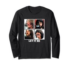 the beatles let it be long sleeved t - shirt with four different pictures on it