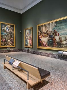 art gallery with three paintings hung in gold frames on the wall Milan Art Gallery, Life In Milan, Italy Locations, Milan Museum, Living In Milan, Pinacoteca Di Brera, Italian Glam, Milan Art