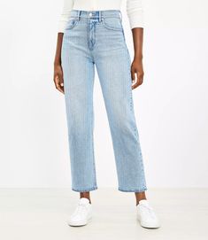 Tall Unpicked Hem High Rise 90s Straight Jeans in Vintage Light Indigo Wash Light Wash Mid-rise Mom Fit Bottoms, Light Wash Mom Fit Mid-rise Bottoms, Spring Mom Fit Cropped Leg Bottoms, Spring Cropped Leg Mom Fit Bottoms, Light Wash Straight Mom Fit Bottoms, High Rise Straight Fit Bottoms For Spring, Spring High-rise Straight Fit Bottoms, Casual High Waist Straight Fit Cropped Jeans, Mid-rise Mom Fit Bottoms For Fall