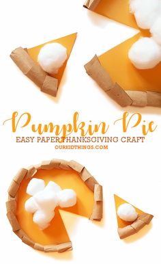 Easy Pumpkin Pie Craft Thanksgiving Pumpkin Pie Craft, Pumpkin Pie Craft, Pie Craft, Thanksgiving Food Crafts, Craft Thanksgiving, Fun Thanksgiving Crafts, Train Pumpkin, Pies Art