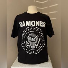 Unisex Ramones Band Short Sleeve Shirt Brand New Black Band Logo Shirt For Summer, Black Shirt With Band Logo For Summer, Black Summer Shirt With Band Logo, Ramones, Shirt Brand, Short Sleeve Shirt, Sleeve Shirt, Colorful Shirts, Tee Shirts