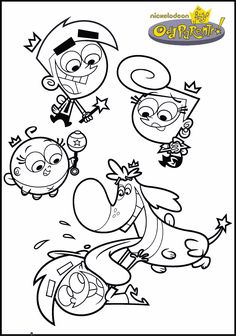 an image of cartoon characters coloring pages