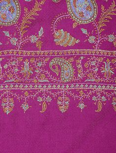 Kashida Embroidery, Kashmir Shawl, Kashmiri Embroidery, Indian Motifs, Kashmiri Shawls, Border Embroidery Designs, Border Embroidery, Green Hand, Cashmere Shawl