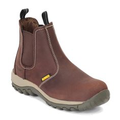 PRICES MAY VARY. Leather and stretch uppers in a pull on style boot Cushioned footbed Molded EVA midsole Durable slip-resistant rubber outsole EH and ASTM F2413 rated steel toe Men's Dewalt, Level Work Boot. Stay comfortable and fully protected on the job in these 6 inch safety boots. Leather and stretch uppers in a pull on style bootCushioned footbed Molded EVA midsoleDurable slip-resistant rubber outsoleEH and ASTM F2413 rated steel toe Leather Work Boots, Safety Boots, Work Boot, Work Safety, Boots Leather, Leather Work, Kids Luggage, Safety Shoes, Boot Shop