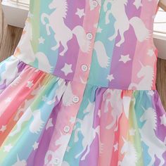 *Product Title:Toddler Girl Unicorn Print Dress*Keyword Tag:kids loungewear wholesale*Fabric:Polyester*For Season:Summer*Thickness:Regular*Care Label:On the inside Adorable Baby Outfits, Girl Baby Clothes, Clothes Cute, Unicorn Print, Girls Dresses Summer, Cute Clothes, Summer Patterns, Dress Girls, Collar Designs