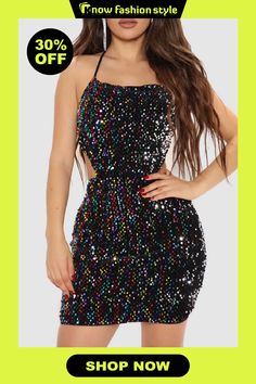 knowfashionstyle Colour Sexy Solid Bandage Patchwork Backless Halter Pencil Skirt Dresses Multicolor Sequined Mini Dress For Club, Pencil Skirt Dress, Club Dresses, Wholesale Fashion, Skirt, Dresses Online, Pencil Skirt, Dress Skirt, Dresses