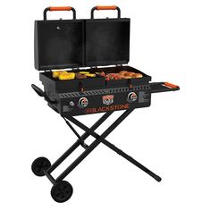 the blackstone portable grill with wheels is ready to be used for barbecues and picnics